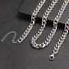 Strands Stainless Steel Necklace Hip Hop Punk NK Cuban Chain Necklace Fashion Minimalist Metal Necklace Mens Jewelry Party Gift 240424