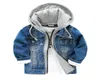 2018 New Baby Boys Denim Jacket Classic Zipper Hooded Outerwear Coat Spring Autumn Clothing Kids Jacket Coat9861855