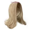 High temperature silk wig patch for womens short hair slightly curled drawstring style half head cover