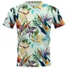 Chemises décontractées pour hommes Fashion décontractée hawaii plantes tropicales T-shirts graphiques Men Summer Holiday Imprimé Round Cou surdimensionné surdimensionné surdimension