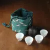 Bolsas de armazenamento Bolsa de armazenamento de chá ao ar livre Copo portátil de viagem Tapot Copo Protetor de algodão Tule de pano para recipiente de recipiente