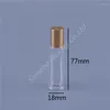 Lagerflaschen 10pcs 5 ml 10 ml Quadratrolle auf Glasflaschenrollenkugel für Parfümölfläschchen mit Metall -Make -up -Werkzeugen