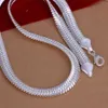 Schwer 71 g 10 mm flache Schlangen Halskette Sterling Silber Platte Halskette Stsn209 Ganze Mode 925 Silberketten Halskette Fabrik Dir300z