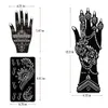 Tatueringsöverföring 12 ark tillfällig tatuering stencil henna tatuering klistermärken kit hand arm airbrush tatuering mall för diy kroppskonst klistermärke 240427