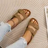 Hausschuhe Frauen flache Sandalen mit Cork Insist Open-Tode-Gleitvereinbarung für Sommergrößen geeignet