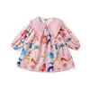 Robes de fille 2024 printemps Nouveau chez les enfants Bébé filles vêtements mignons - Enfants manches pleines Peter Pan Collar Graffiti