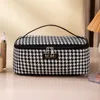 Houndstooth Cosmetic Bag Can Be Hung Toiletry Bag Underwear Socks Storage Bag Travel Portable Handbag Three-piece Set