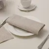 TADS 12 pièces serviettes blanches serviette de cocktail ourlé pour la fête napotage de napkins en lin