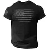 Herrenanzüge A1715 T-Shirt für Männer 3D Print USA Flag T-Shirt Übergroße lässige Kurzarm-Kleidung mit kurzärzt