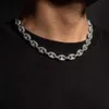 Fabricage Prijs Trendy Iced Out 925 Sliver Moissanite Cuban Link Chain Diamond Necklace voor hiphop op maat heuphop op maat