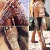 6PZO TATTOO Transfer Białe tatuaże henny dla kobiet Wodoodporne tymczasowe tatuaże ciało sztuka mehndi naklejka na rękę hena transfer wody tatuaż 240427