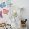 Ljushållare supu ställer in trärandelaBra Creative Candlestick Holder Flower Pillar Stand Tabell Desktop Decoration Wedding Decor
