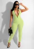 Women's Jumpsuits Sexy African Wear Deep V Neck Pants Skirt