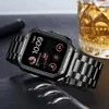 Watch Bands 2-in-1 case+strap suitable for Watch 45mm 44mm strap Ultra 49mm 41mm 40mm stainless steel bracelet soft cover iWatch SE 9 8 7 6 5 4 240424