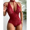 Women's Sleepwear Women Slpwear Sexy Lingerie Red Christmas Come Open Bra Crothless Bodysuit Lingerie Porno Woman Erotic Pajamas Slpwear Y240426