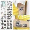 Tattoo overdracht zilveren cartoon tattoo -stickers voor kinderen beest van prooidruimte waterdichte tijdelijke tatoeages dino tijger dieren nep tattoo body art 240427