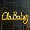 Bordslampor LED Neon Sign Oh-Baby Light USB/Battery Operated Desktop Decoration Non-Glaing Lamp för en unik snygg hållbar