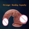 Double Layer Liquid Silicone Testicles Built-in Steel Marbles Sexy Big Cock Man Realistic Sliding Foreskin Design Huge Dildo