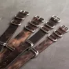 Onthelevel Leather Nato Strap 20mm 22mm 24mm Zulu Strap Vintage First Layer Cow Leather Watch Band med Five Rings Buckle #E CJ191331G