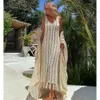 2024 Bikinis Cover-up Tricoted Sexy Voir à travers la plage de la plage Maxi Slim Bodycon Robe d'été Tassel Hollow Out Beachwear 240412