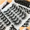 Falsche Wimpern 25mm Faux Mink Wimpern 7 Paare bk flauschig dramatisch dicke Lautstärke gefälschter Augen Großhandelspaket Drop Lieferung OTMLW