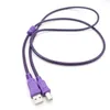 USB 2.0 Skrivare Kabel Typ en hane till typ B Male Dual Shielding High Speed ​​Transparent Purple 1,5/3/5/10m