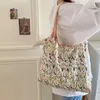 Totes Style Simple Folower Sac à provisions imprimées grande capacité Femmes Fashion Tote Tot en tissu en coton portable