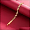 Kostki szerokie 6 mm kubańskie łańcuch łącza złota kolor kostki grube kostka dla kobiet mężczyzn Wodoodporna biżuteria dostarczana OTRNQ