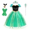 Anna veste crianças roupas de verão Crianças vestido princesa menina cosplay figurmhes halloween aniversário carnaval disfarce 240426