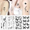 2ROZ Tattoo Transfer Waterproof Temporary Tattoo Sticker Old School Butterfly Tattoos Butterfly Flowers Wing Body Art Arm Fake Sleeve Tatoo Women 240427