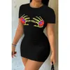 Kvinnors sexiga klänning plus size4xl.5x med personliga mönster Spicy Girl New Womens Printed Tight Dress Hot