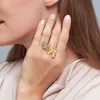 Unique rings for men and women without deformation Exaggerated white butterflies fashion adjustable opal with common vnain