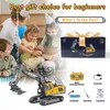 24G RC Excavator Children Remote Control Model Car Engineering Dump Truck Bulldozer High Tech Toys 240411