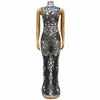 Stage Wear Sexy Black Silver Mirrors Rhinestones Grid Dress Transparent Mesh Performance Outfit Birthday Party Collections Wangpian