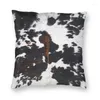 Pillow Cow Vow Fur Cow Hide Throw Case pour canapé 3D PRÉGENTEUR MOTEUR ANIMAL PIEUR CEuir nordique couverture d'oreiller