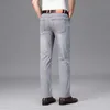 Мужские джинсы Мужские модные летние джинсы Удобные джинсы Удобно растянуть хлопковые бизнес -брюки.