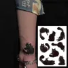Dövme Transfer Kara Kedi Tatoo Sticker Kalıcı Kadın Erkek Kol Punk Geçici Dövme Sevimli Sanat Sahte Dövmeler Su Geçirmez Tatuajes 240427