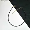 Anhänger Halskette Modemarke einfache schwarze Perle Kurzkette Womens Schmuck Damen Halskette Bijoux Frauen Party 2024 Q240426