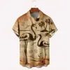 Chemises décontractées pour hommes Mentes Hawaiian Shirts Beach Flamingo Palm Tree 3D CHEMPS ALOHA IMPRIMÉS ALOHA
