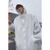 Summer Sun Protection Suit Loose Oversized Assault Jacket Outdoor Neutral Zipper UV Resistant White P