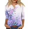 Dames t shirts 3/4 mouw voor vrouwen schattige print grafische tees blouses short mouwen t-shirt zomer casual plus size basic tops pullover