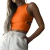 Vrouwen Camis Slim Summer Halter Tanks Tops Cutout Mouwess Crewneck Racerback Ribbed Breit Crop Tank Top