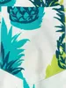 Men's Casual Shirts Mens Pineapple Print Hawaiian Shirt - Short Sleeve Button Up Beach Shirt for Summer Casual Wear and Aloha Vibes 240424