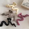 Klemmen 4 Farben Wellengrabend Clip Große Haarklammern für Frauen 2023 Neue Unique Mode Hai Clip Girls Hair Accessoires Y240425