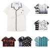 2024 designer skjorta herrknapp upp skjortor tryck bowling skjorta hawaii blommor casual skjortor män smala passade korta ärmkläder hawaiian belkis topp m-3xl
