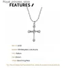 Hangende kettingen F. I.N.S barokke stijl S925 Sterling Silver Zirkon Kruisketting Ketting Ketting Grote Cross Pendant Dames Prachtige sieraden Q240426