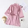 Women's Sleepwear Summer Champagne Chinese Bride Wedding Robe Satin Slpwear Women Nightgown Sexy Nightdress Lady Kimono Bathrobe Gown Neglig Y240426