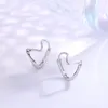 Stud Earrings S925 Sterling Silver Curved Irregular Ear Buckles For Women's Simple And Versatile Style With Small Design