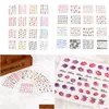 Stickers & Decals Nail Wholesale- 50 Sheets/Set 5 6.5Cm Mixed Flower Water Transfer Art Tips Decoration Manicure Ongles Drop Delivery Otcdz