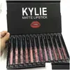 Lip gloss 12pcs in 1 ky rossetto liquido ky kit rossetto di lunga durata di lunga durata set lipgloss set non scintili per la consegna di calo